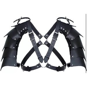 Body Chest Harness PU Leather Knight for Music Festival Role Playing Cosplay